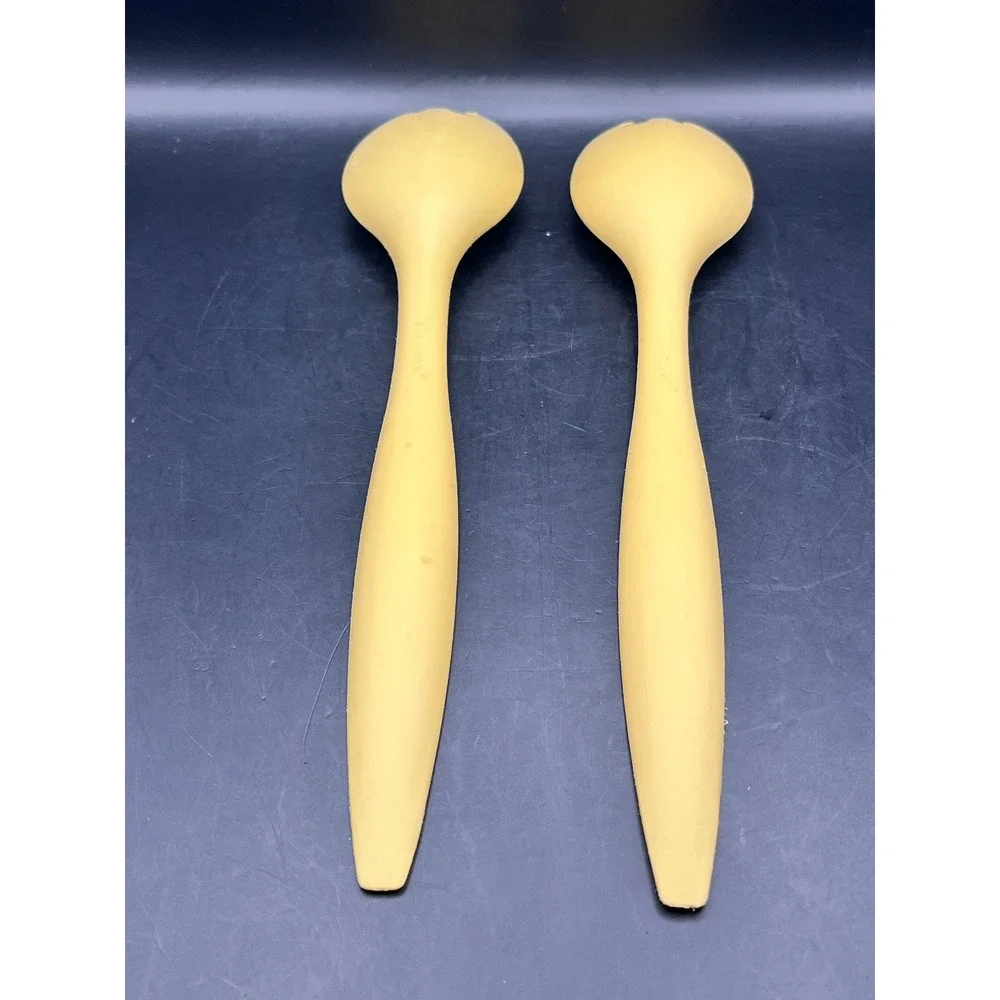 Vtg Tupperware Set of 2 Serving Utensils Salad Forks Kitchen Harvest Gold 12